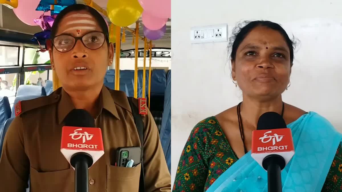 Etv Bharatwomens-reaction-on-free-bus-scheme-of-karnataka-government