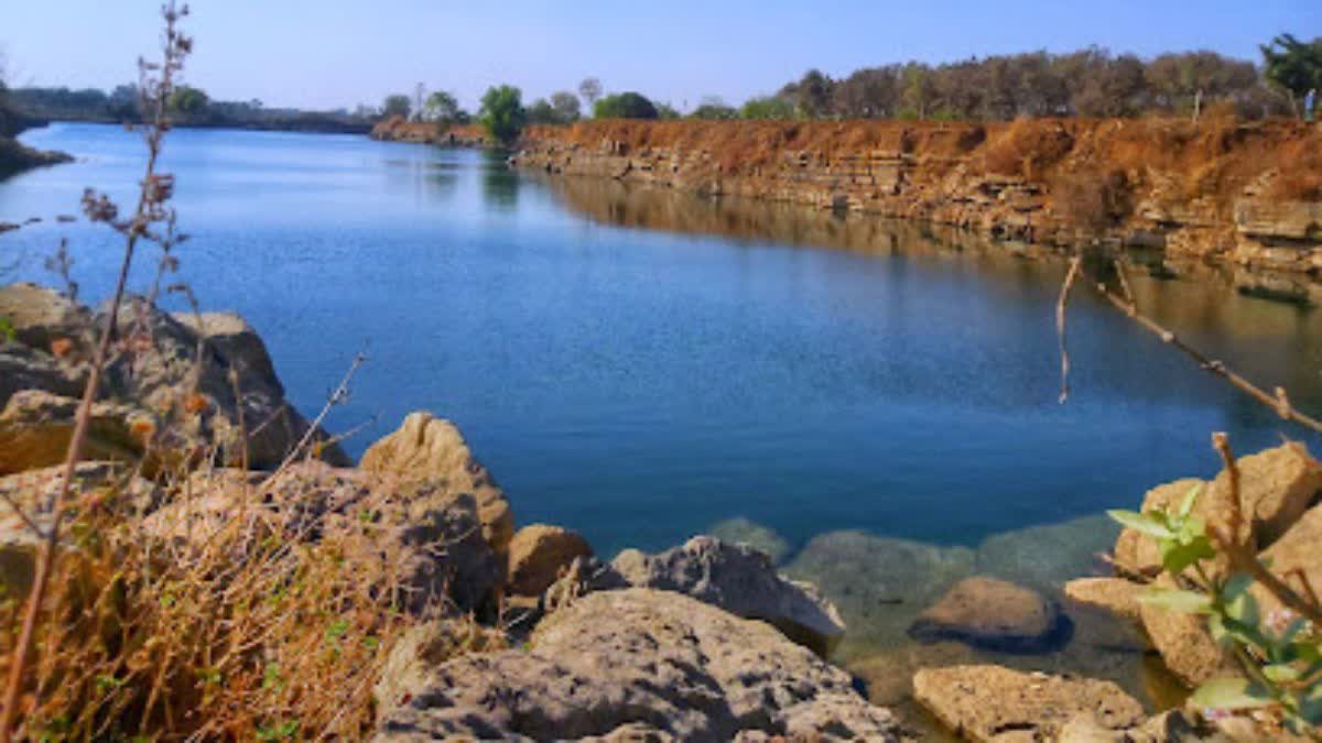 blue water lake near Raipur