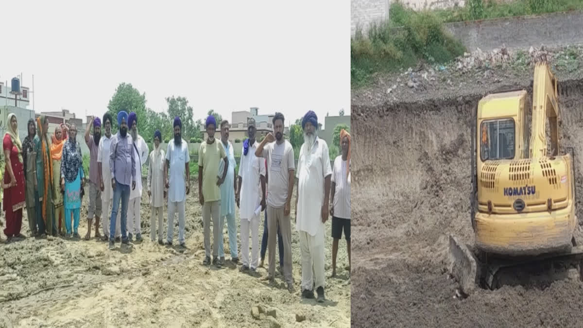 People who came face to face over the excavation of the pond in the village in Hoshiarpur