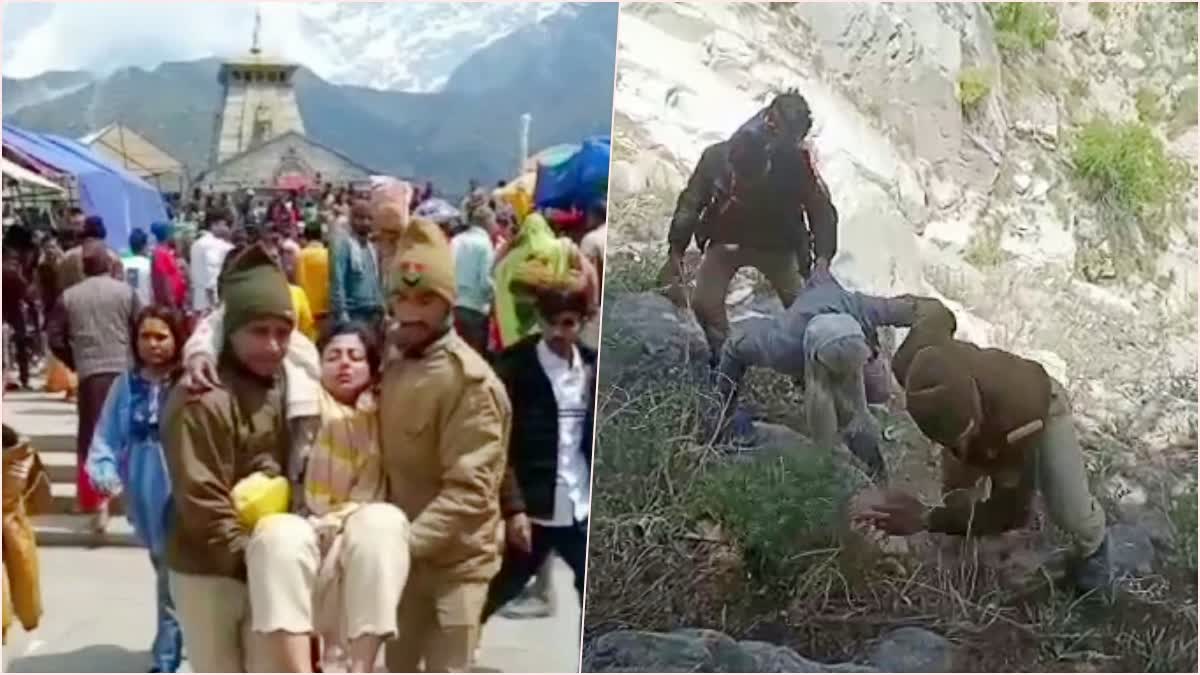 Police Jawan Helping Pilgrims in Kedarnath