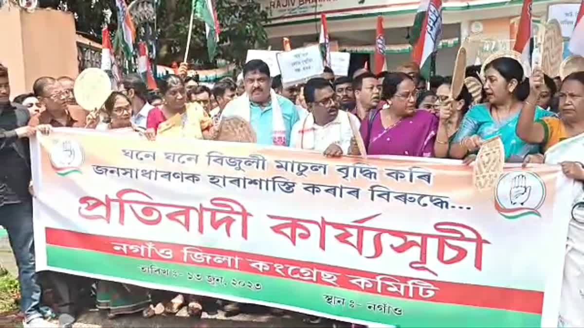 protest against power ministry in Nagaon