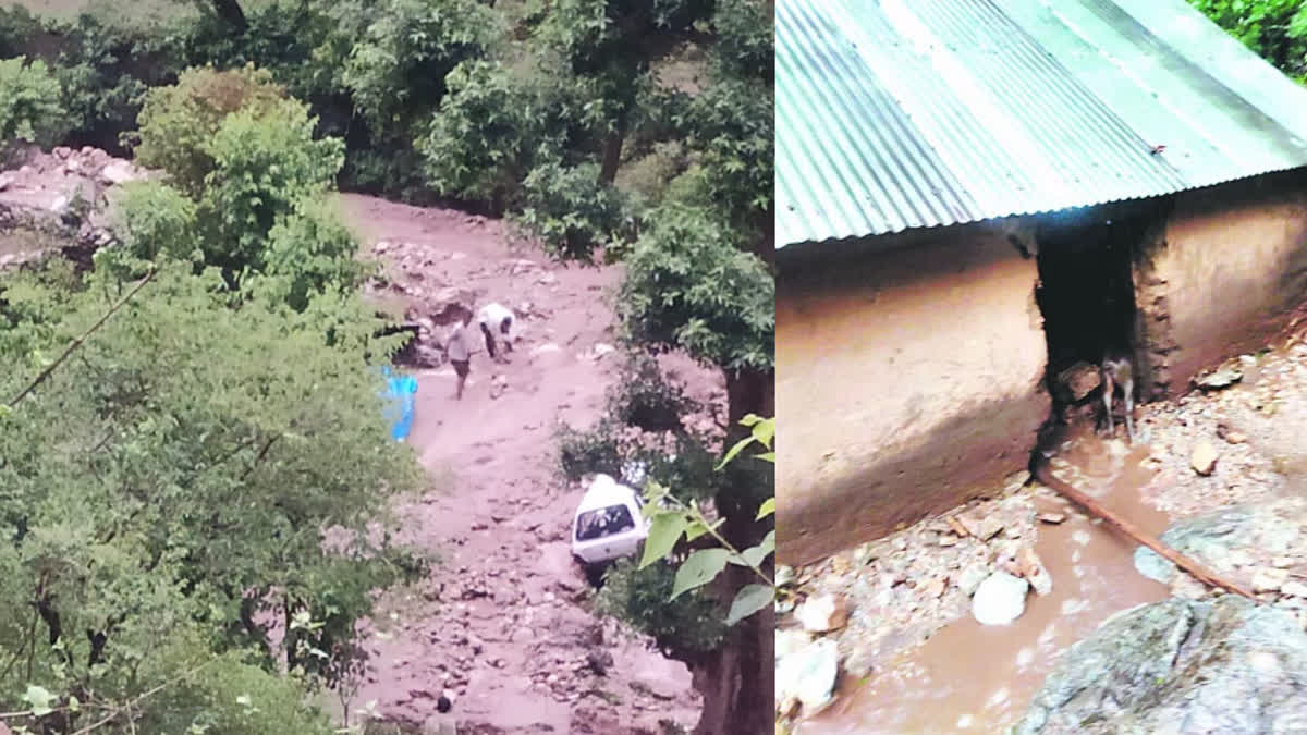 Flood situation due to cloudburst in mandi Himachal