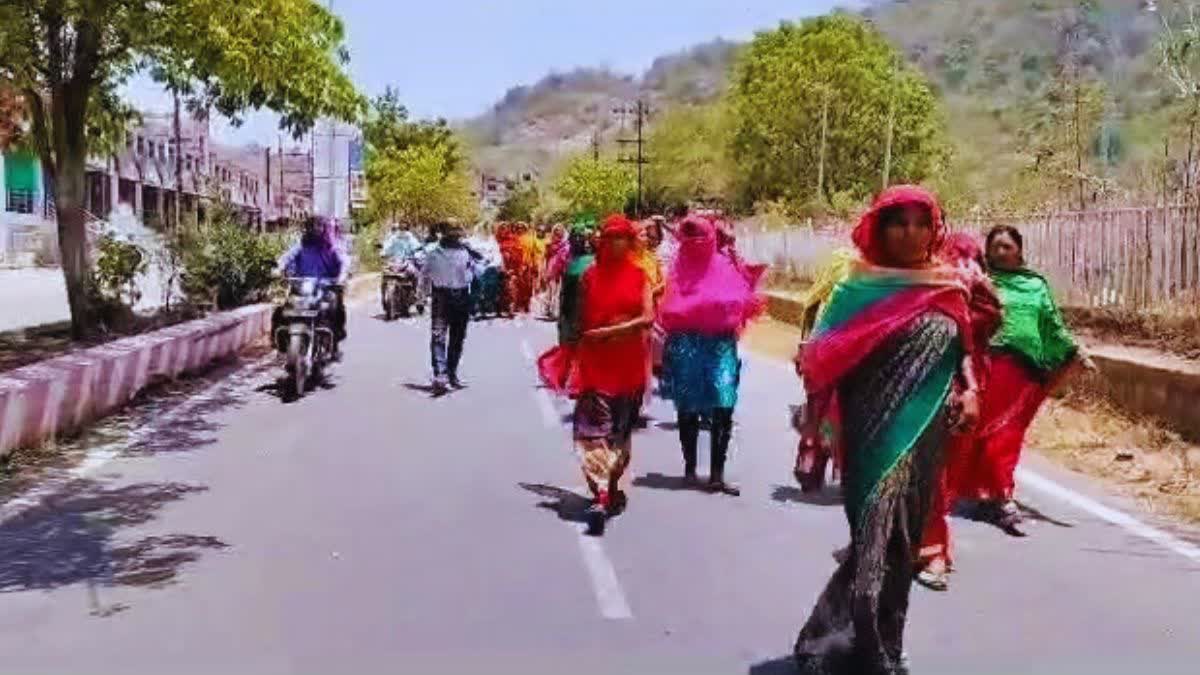 villagers protest for pond