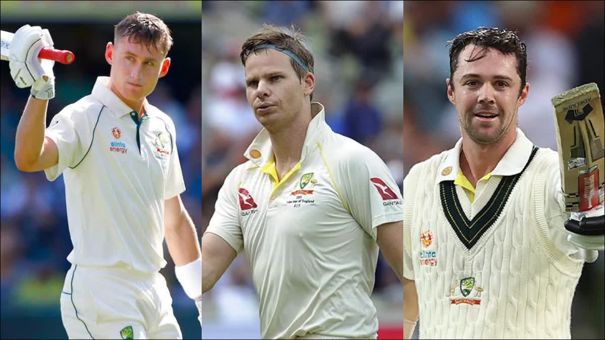 Marnus Labuschagne, Steve Smith and Travis Head