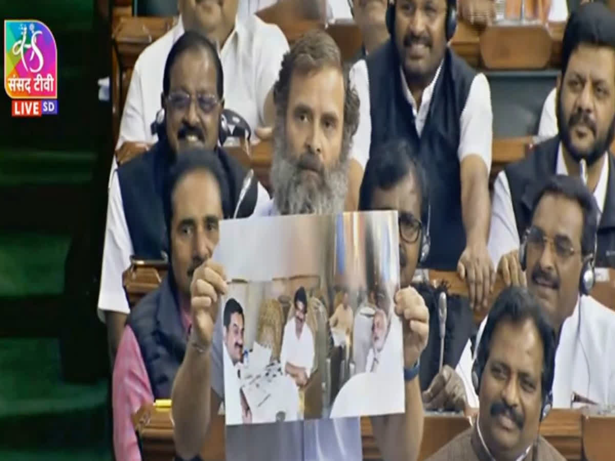 'This Is The Relationship': Rahul Displays Modi-Adani Picture In Lok ...