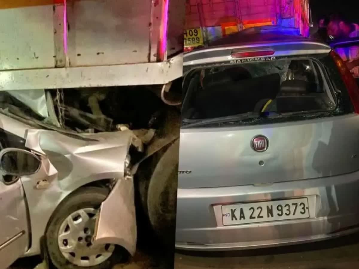 லாரி - கார் மோதி விபத்து: 5 பேர் பலி; நால்வர் படுகாயம்!, karnataka-five-killed-four-injured-as-car-rams-into-truck-in-dharwad