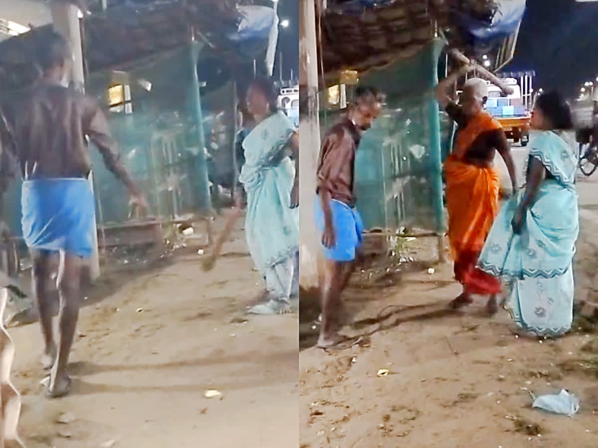 எல்லாம் டைம் பாஸ் தலைவா..! போதையில் மாமியாரிடம் அடிவாங்கிய நபரின் வைரல் வீடியோ!, wife her sister and the mother taught a good lesson to who demanded money for drinking alcohol