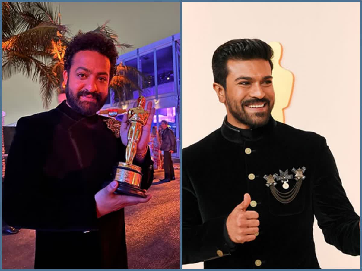 Oscar 2023 Ram Charan and Jr NTR elated after RRR's Oscar victory