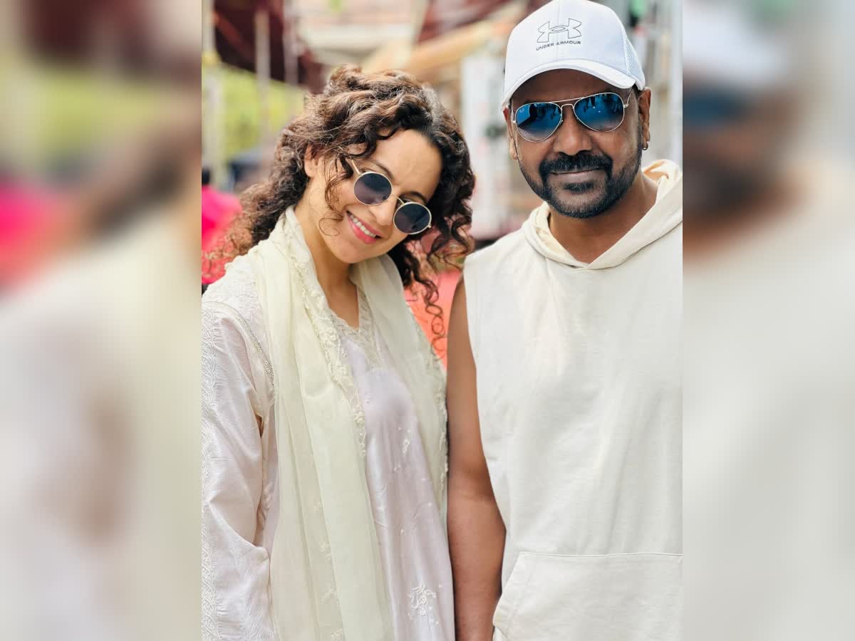 சந்திரமுகி 2 பட பிடிப்பிலிருந்து கண்ணீருடன் விடைபெற்ற கங்கனா!, the crew celebrated kangana ranaut farewell from chandramuki 2