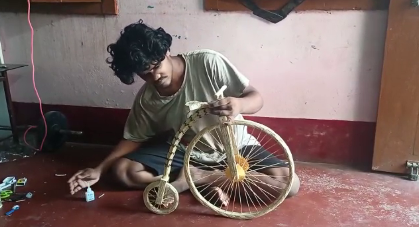 bicycle with matchsticks
