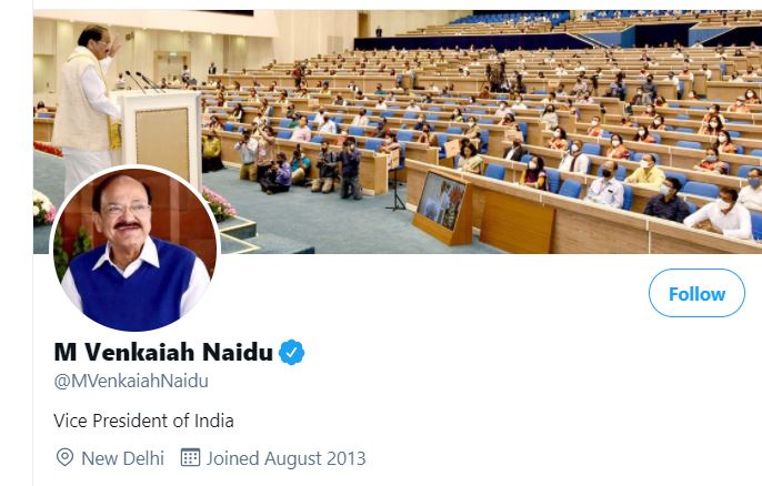 Twitter restores Venkaiah Naidu's blue badge for personal account