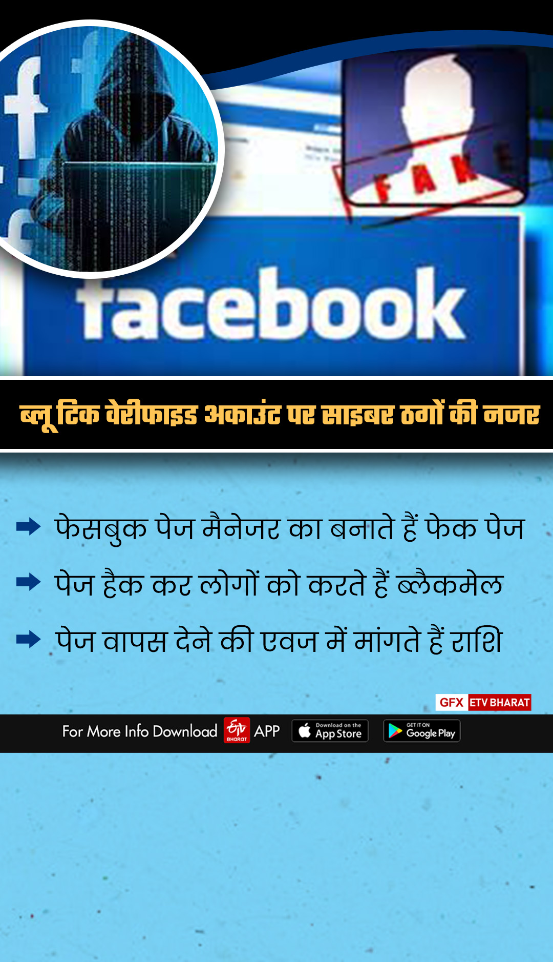 वेरीफाइड फेसबुक पेज को निशाना बना रहे साइबर ठग, Cyber ​​thugs targeting verified Facebook page