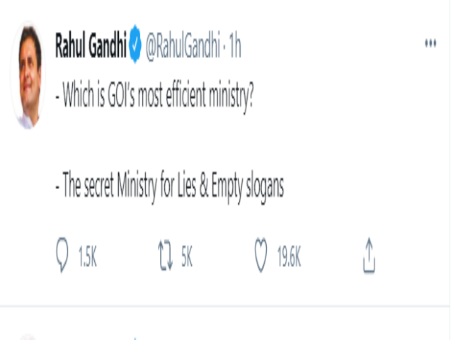 Rahul Gandhi's tweet