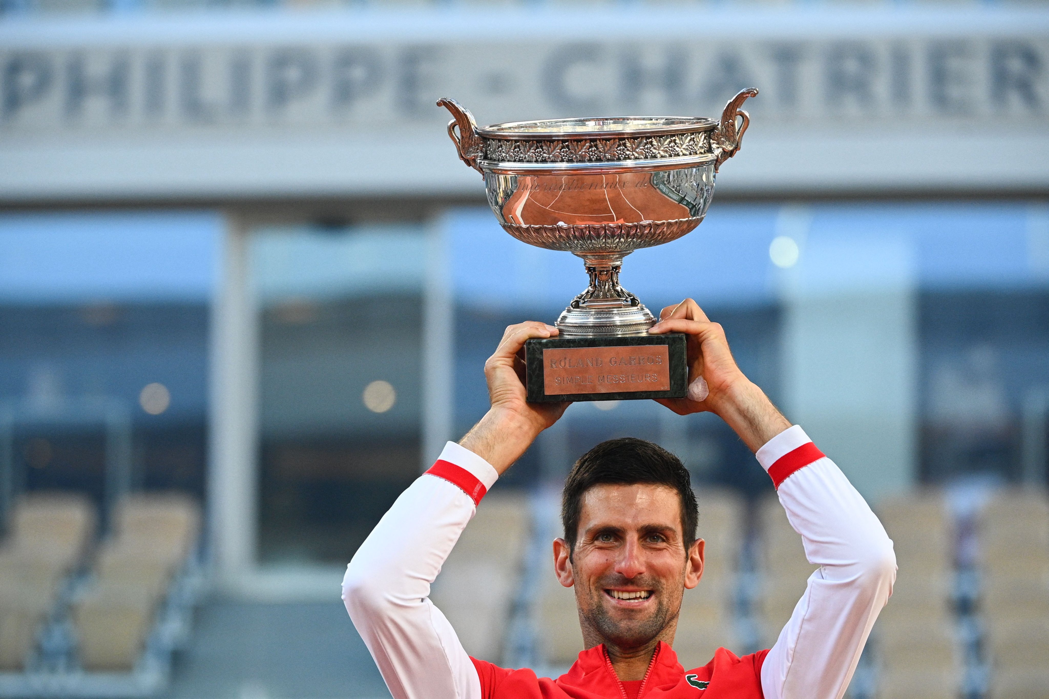 French Open title 2021- Novak Djokovic the first man in the career Grand Slam twice  French Open title 2021  Novak Djokovic  Stefanos Tsitsipas  பிரெஞ்ச் ஓபன் 2021  பிரெஞ்ச் ஓபன்  நோவக் ஜோகோவிச்  ராட் லாவர்  ஸ்டீபனோஸ் சிட்சிபாஸ்  ஜோகோவிச்