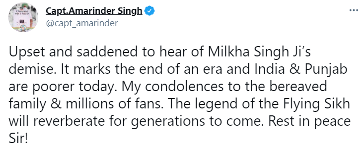 Milkha Singh dies