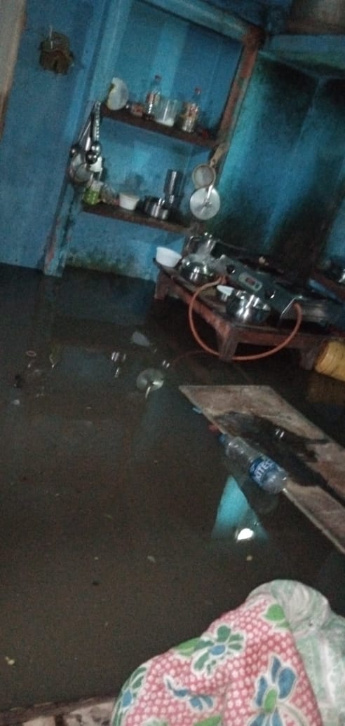 Water filled houses due to heavy rain