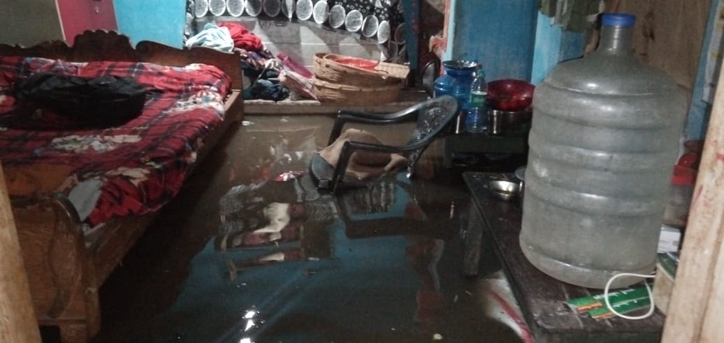 Water filled houses due to heavy rain