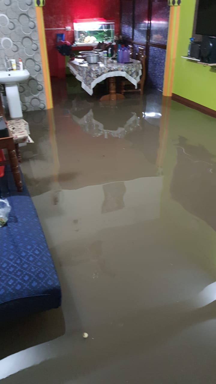 Water filled houses due to heavy rain