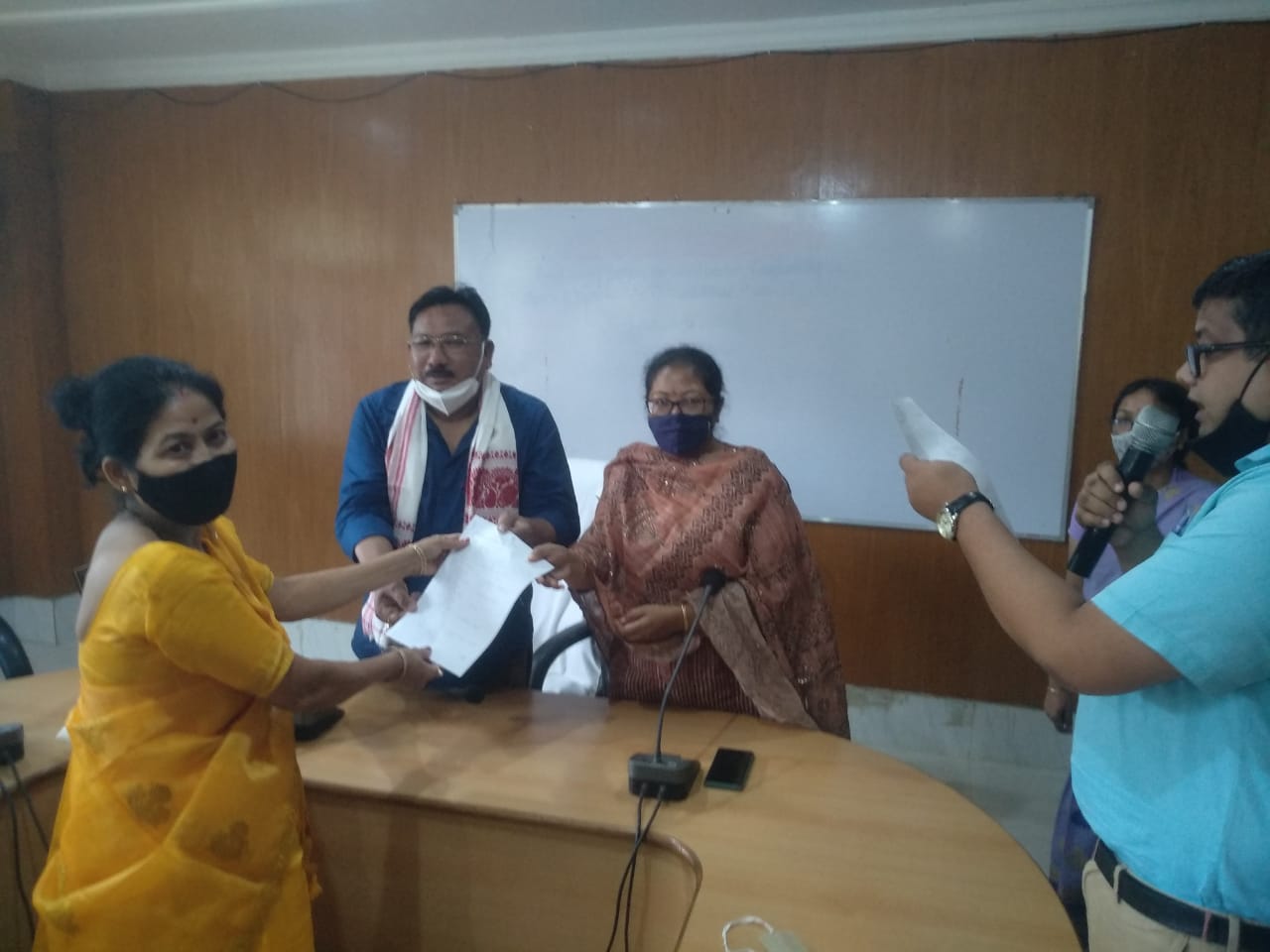 Appointment of Gaonburha distribution by Minister Jogen Mohan at Charaideo