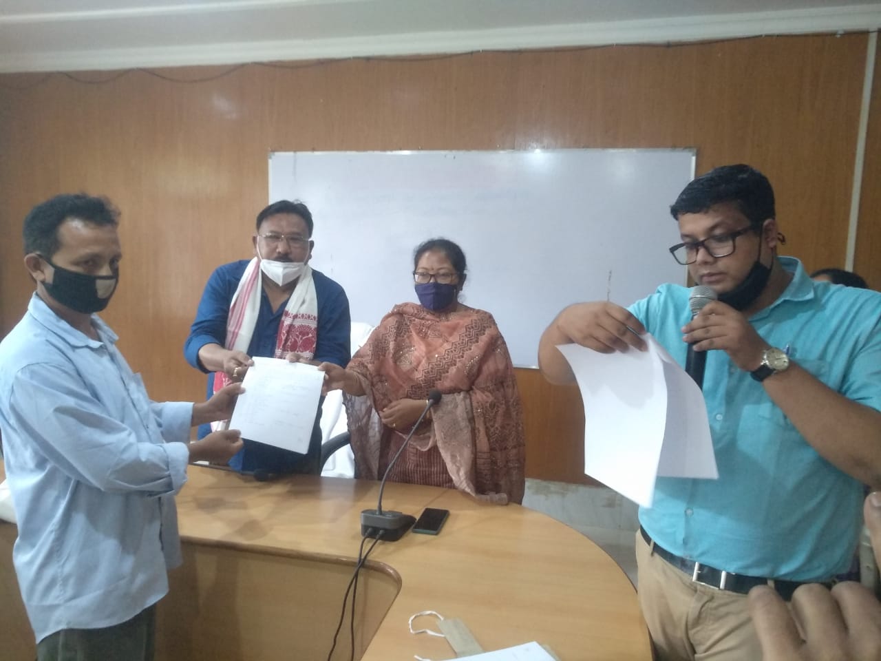 Appointment of Gaonburha distribution by Minister Jogen Mohan at Charaideo