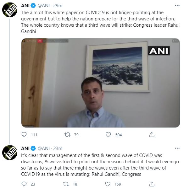 Rahul Gandhi tweet