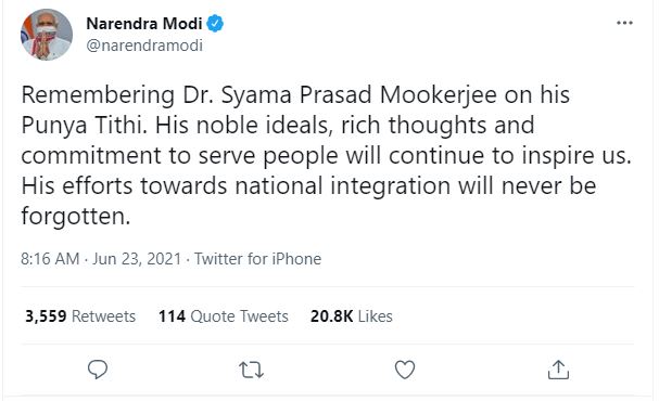 PM Modi tweet