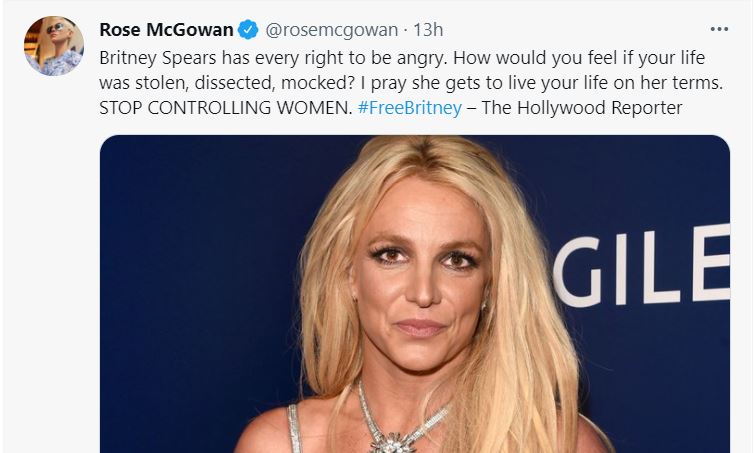अमेरिकी अभिनेत्री रोज मैकगोवन का ट्वीट