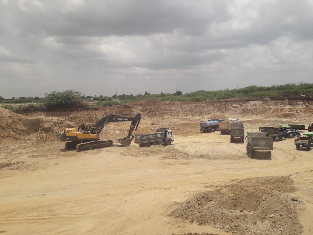 illegally moving soil from a pond in Katepally village Motakondaru Mandal Yadadri Bhuvanagiri District