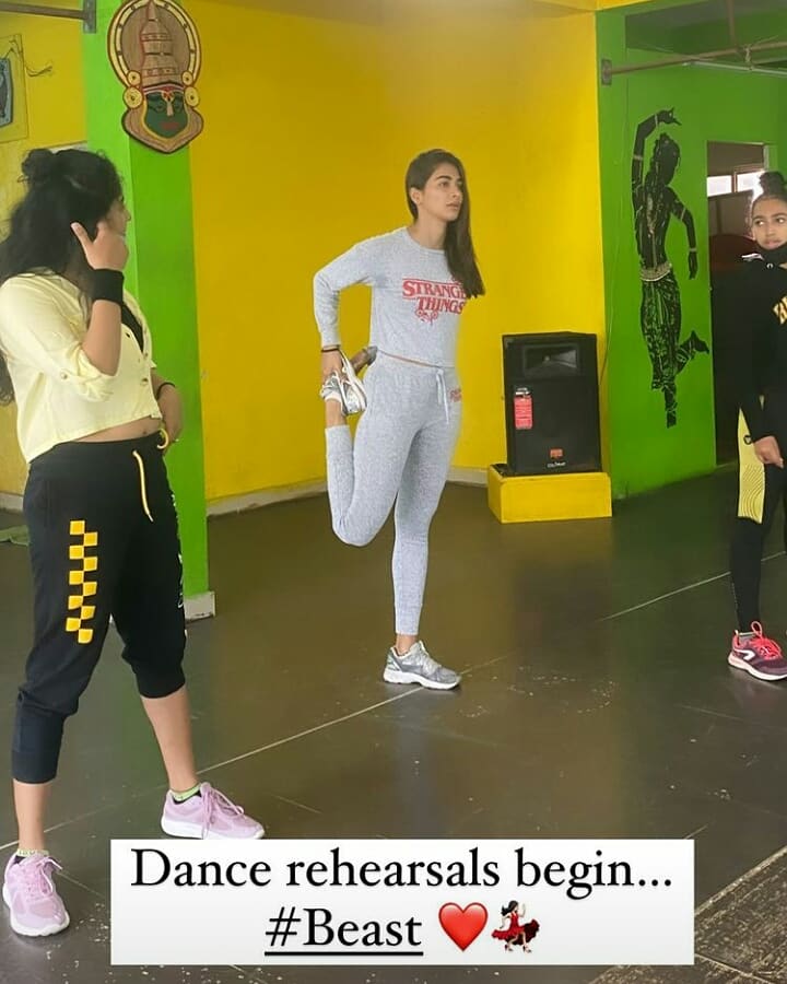 Pooja Hegde begins dance rehearsals for Beast