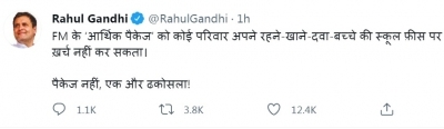 Rahul Gandhi's tweet on relief measures