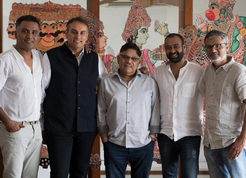 Pictured left to right: Ravi Udyawar, Namit Malhotra, Allu Arvind, Madhu Mantena and Nitesh Tiwari