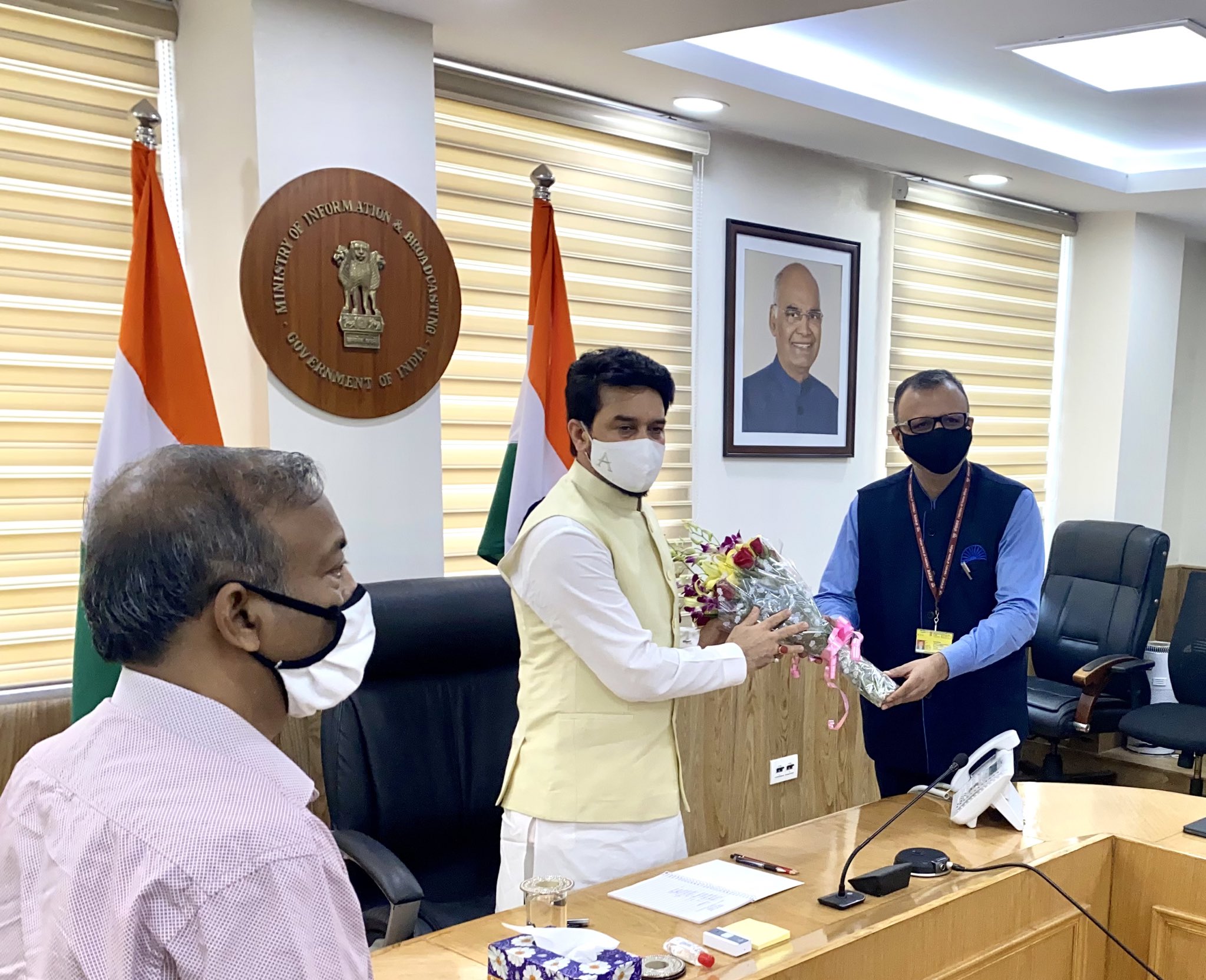 Anurag Thakur takes charge as the Minister of Information and Broadcasting