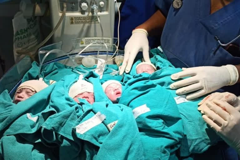 woman gave birth to four children