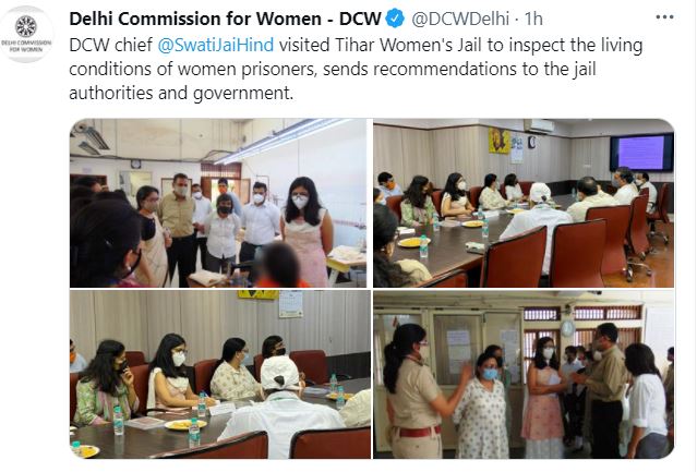dcw chief swati maliwal visited Tihar Women's Jail