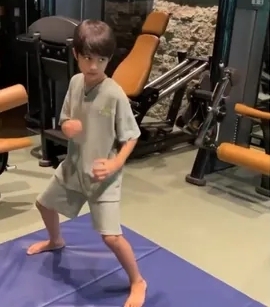 shilpa shetty son viaan at gym