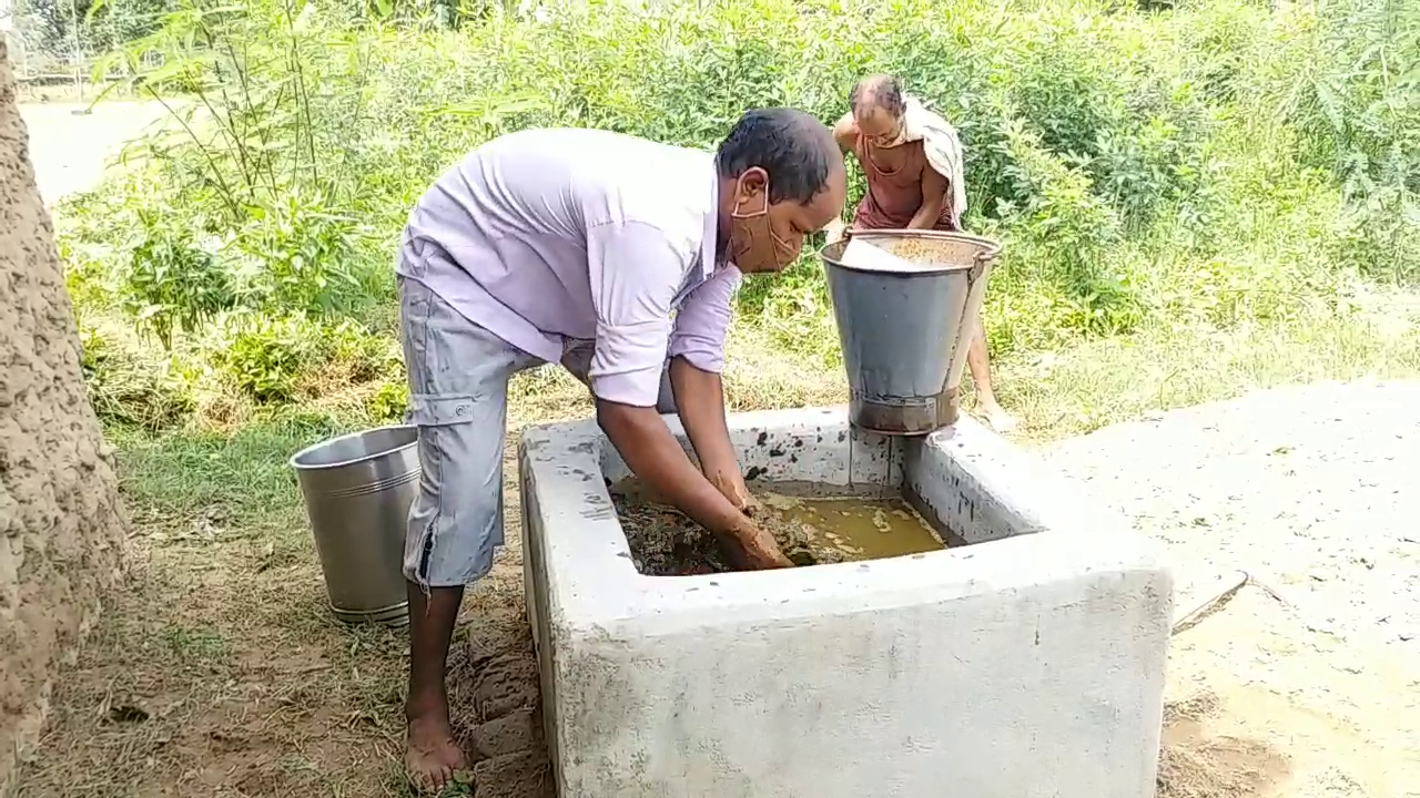 farmer preparing organic fertilizer