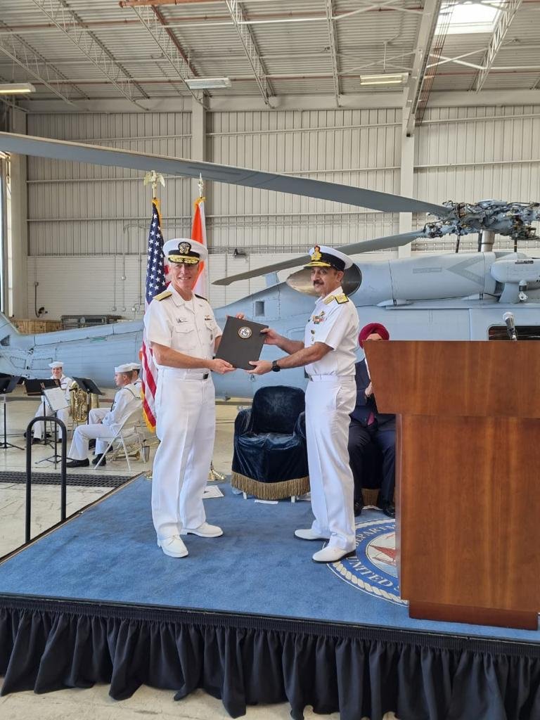 US Navy hands over MH-60R helicopters to India