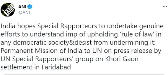 UN faridabad khori gaon eviction