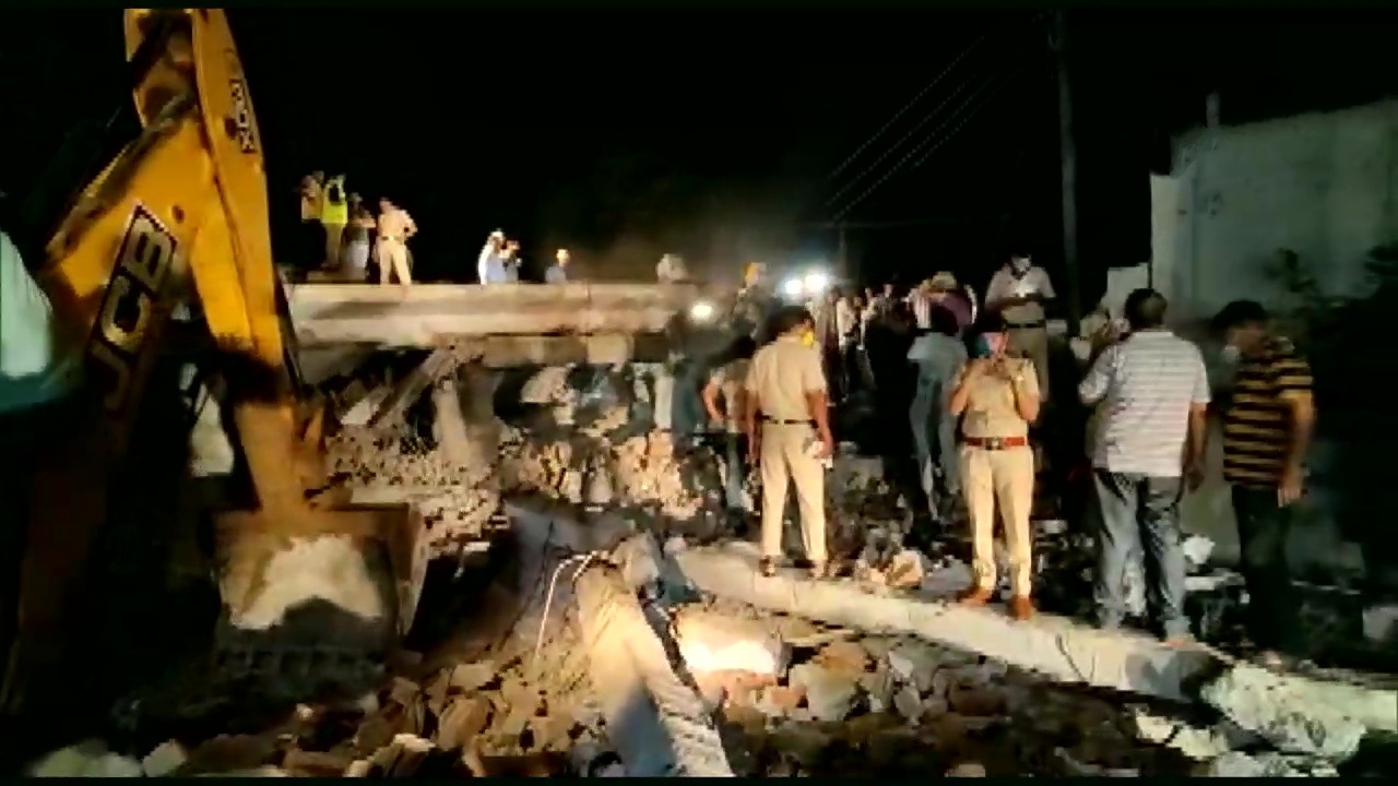 three-storey building collapsed