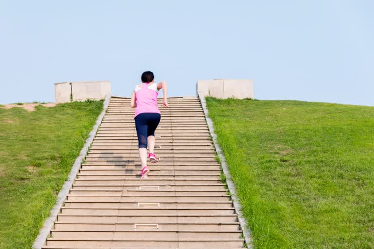 climbing stairs