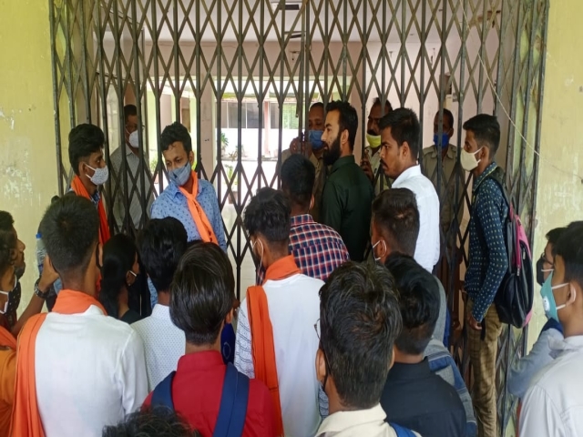 student protest in front of JCECB board
