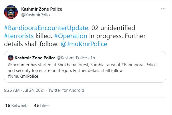 JK Police Tweets