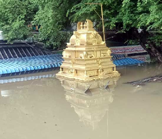 gandi pochamma temple dumped in water