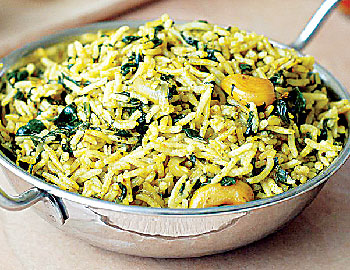 palak sambar rice