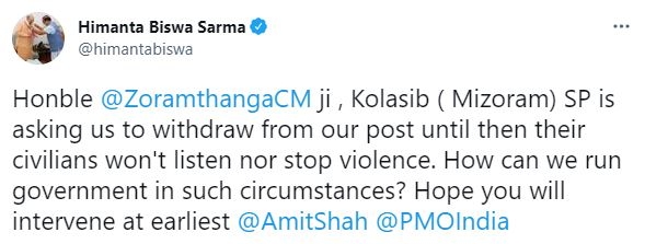 Assam Chief Minister Himanta Biswa Sarma's tweet