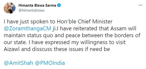 Assam Chief Minister Himanta Biswa Sarma's tweet