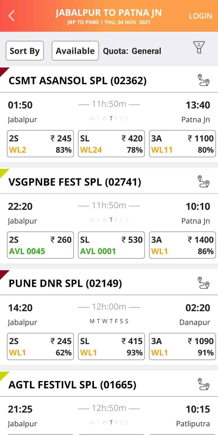 train reservation over during festive season