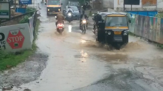 water from drains come to road