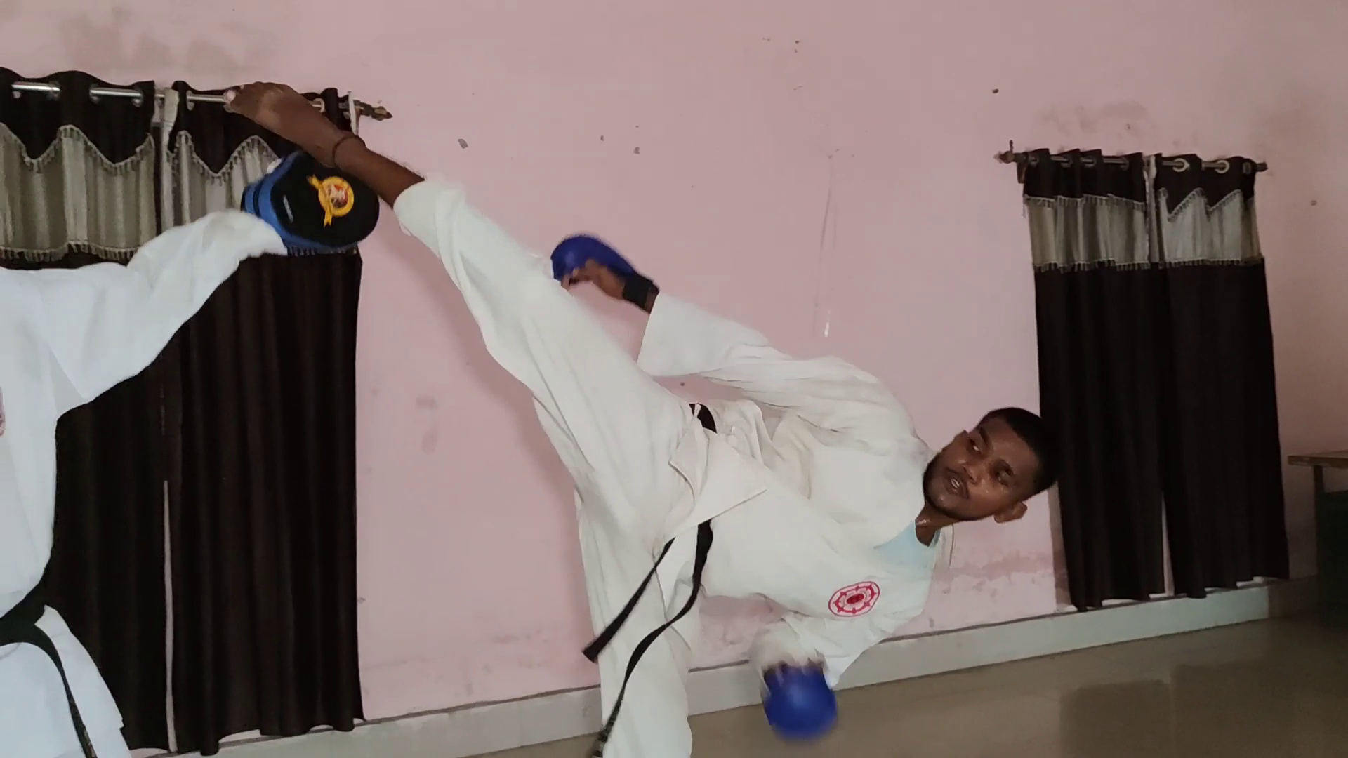 Saurabh Bharti practicing karate