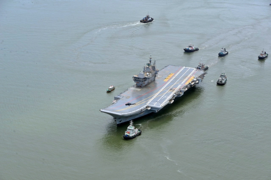 Indigenous Aircraft Carrier 'Vikrant' sails for her maiden sea trials